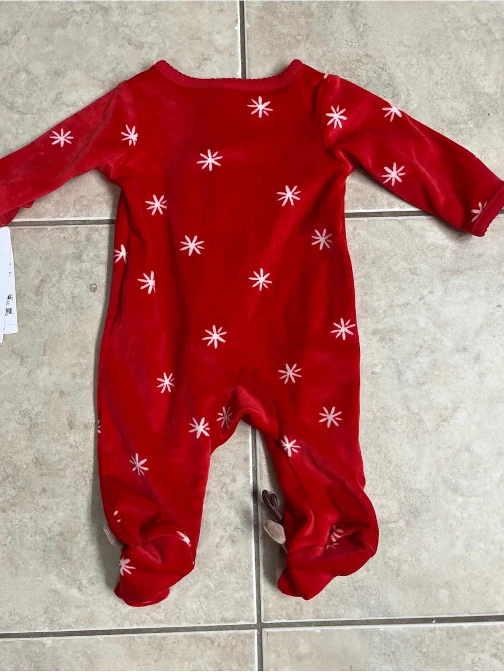 Carter's Red Reindeer Footed One-Piece